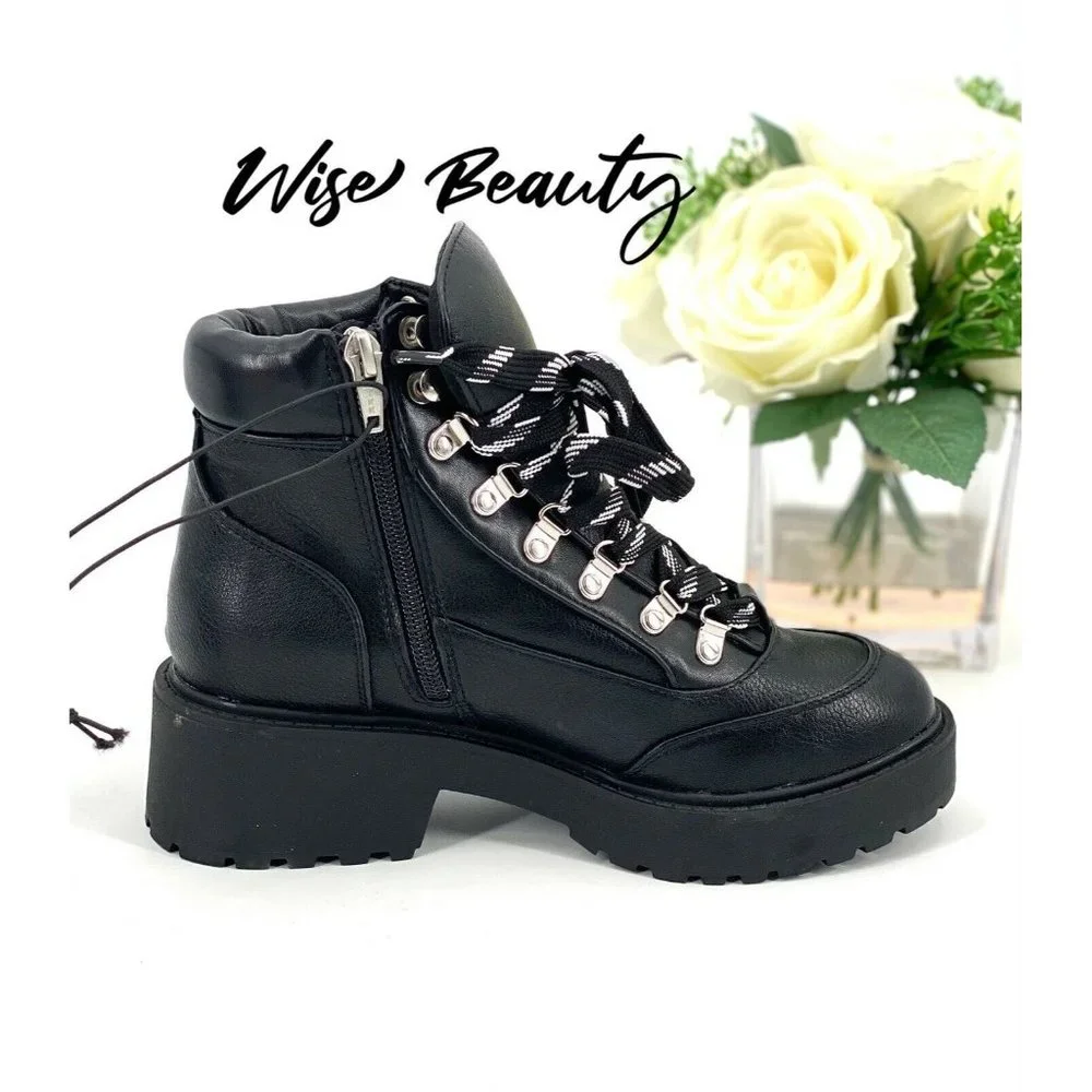 NEW Women's Lizbeth Hiking Boots Size 5 Shoe Black Universal Thread - Picture 3 of 7